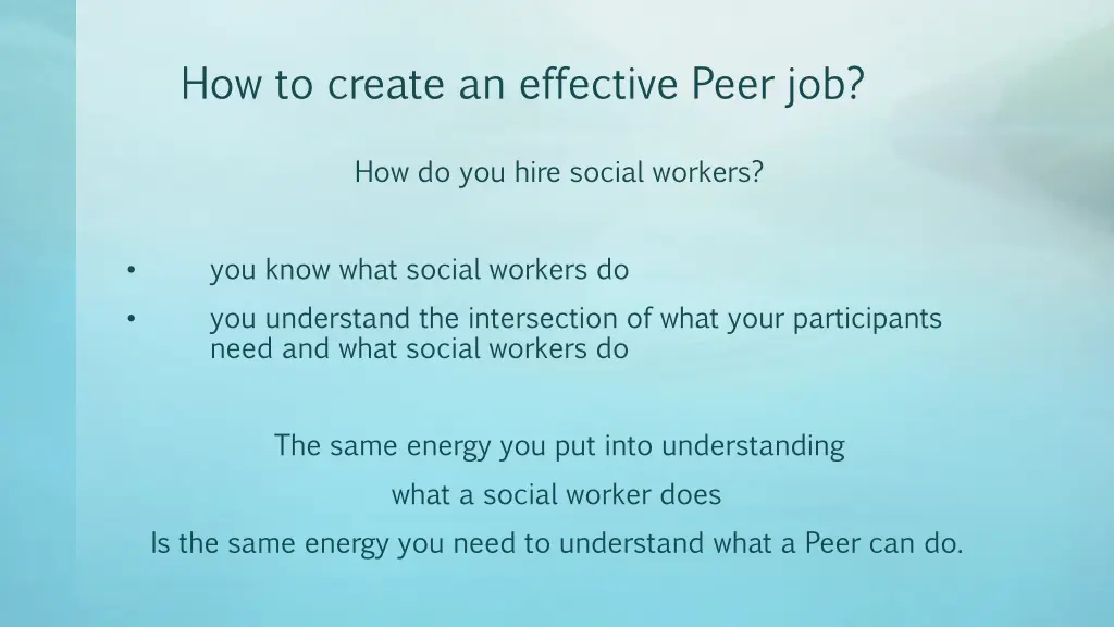 how to create an effective peer job