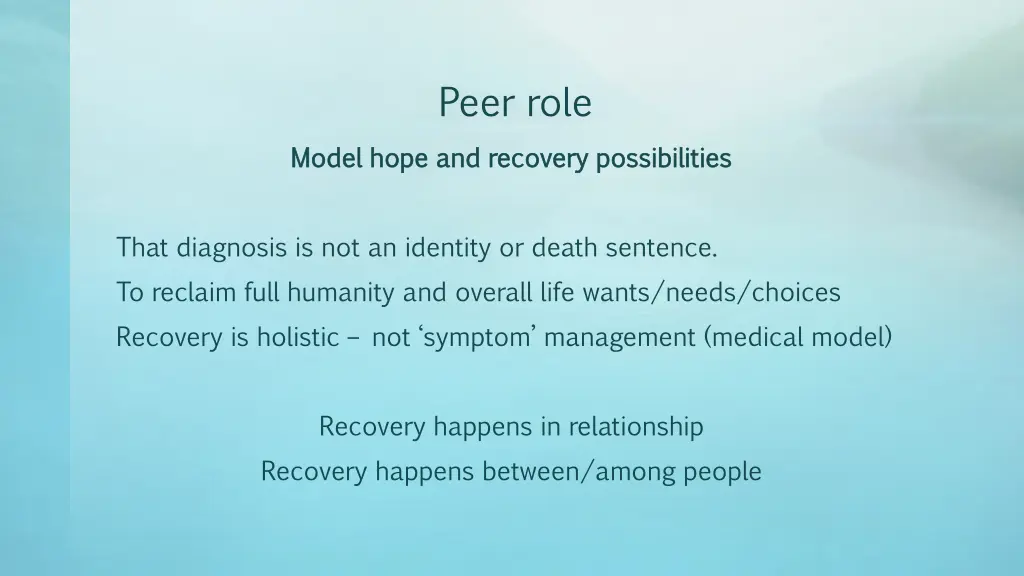 peer role