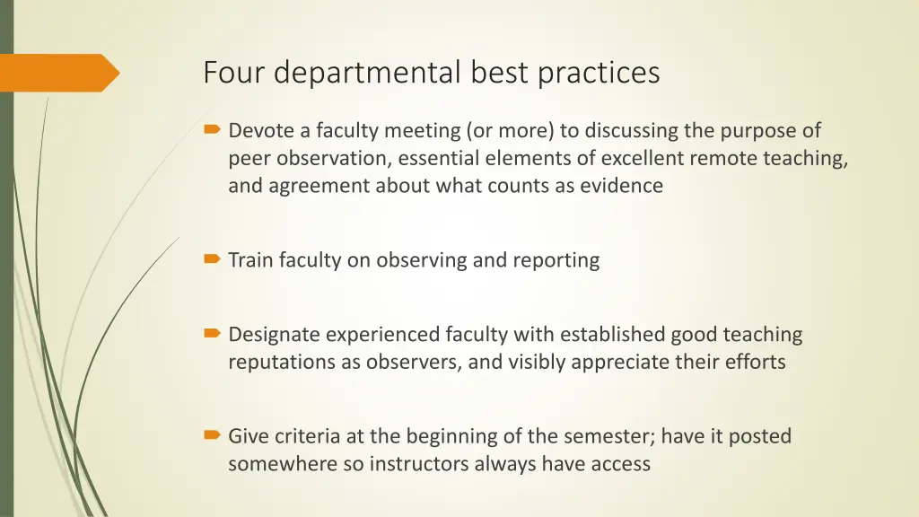 four departmental best practices