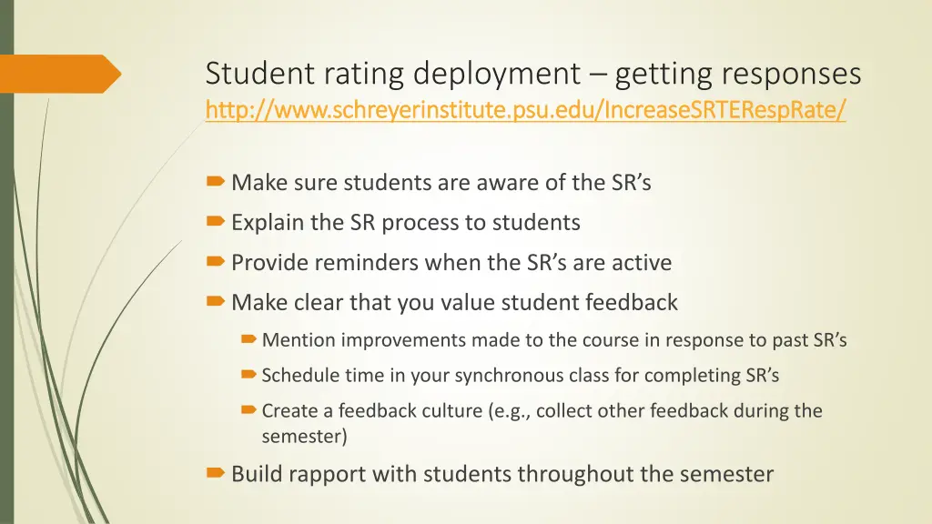 student rating deployment getting responses http