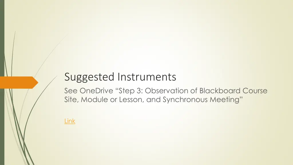 suggested instruments see onedrive step