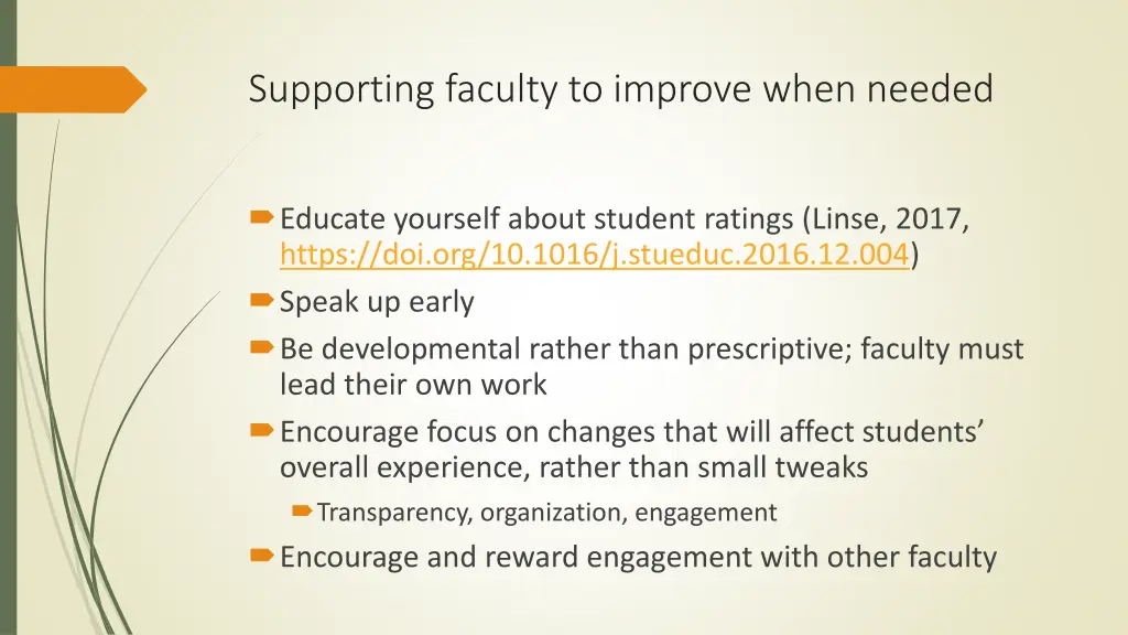 supporting faculty to improve when needed