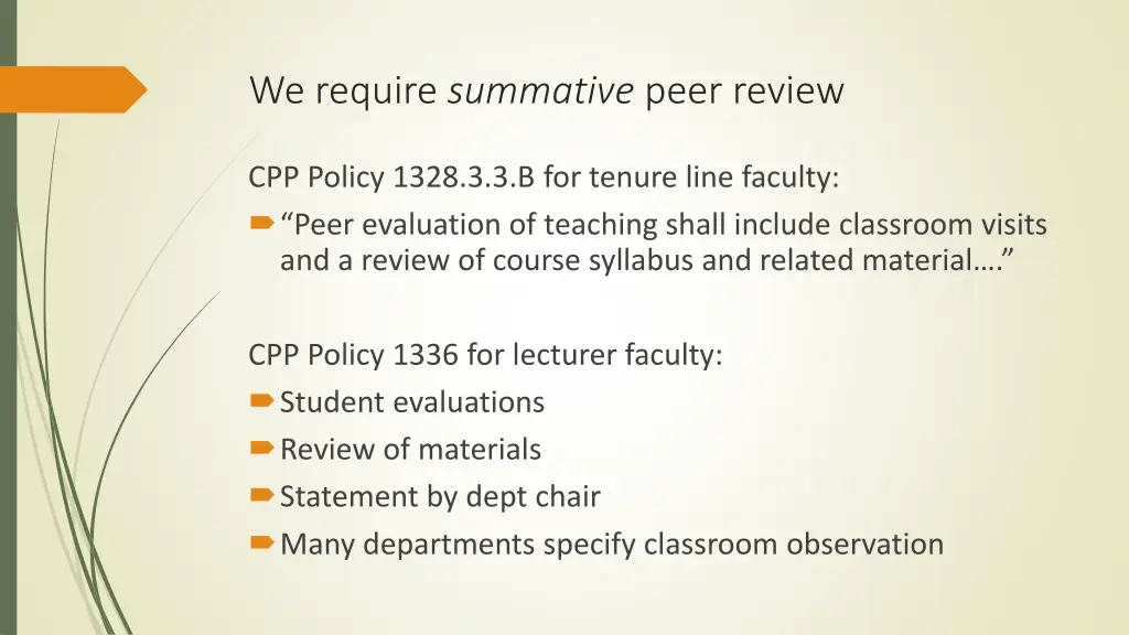 we require summative peer review