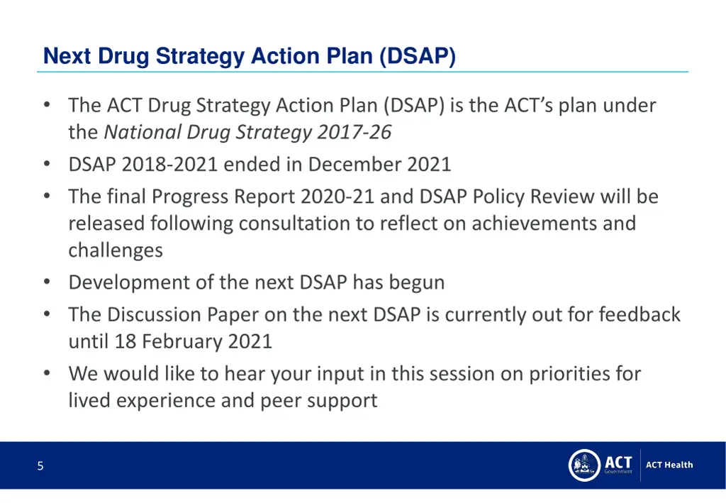 next drug strategy action plan dsap