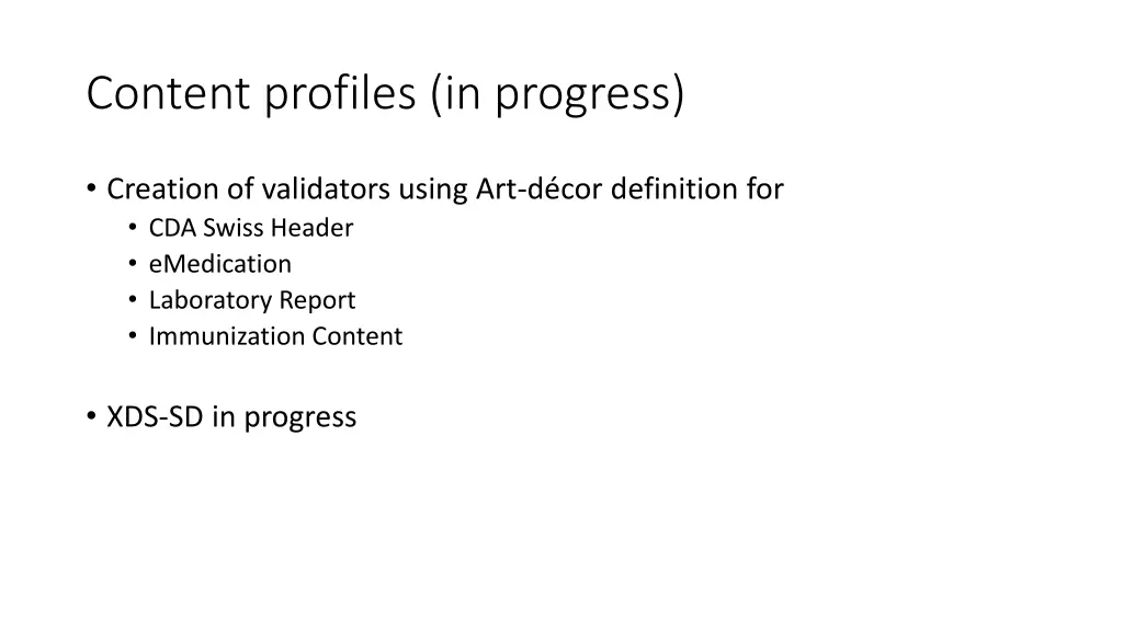 content profiles in progress