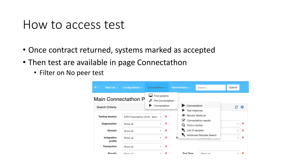 how to access test