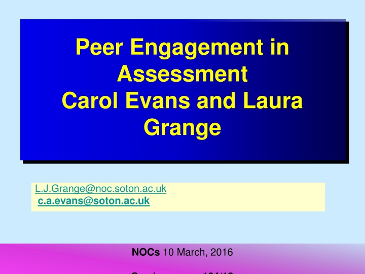 peer engagement in assessment carol evans