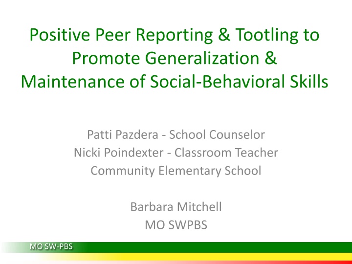 positive peer reporting tootling to promote