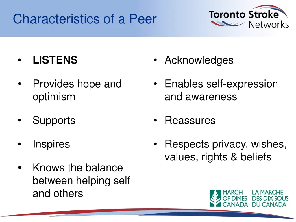 characteristics of a peer