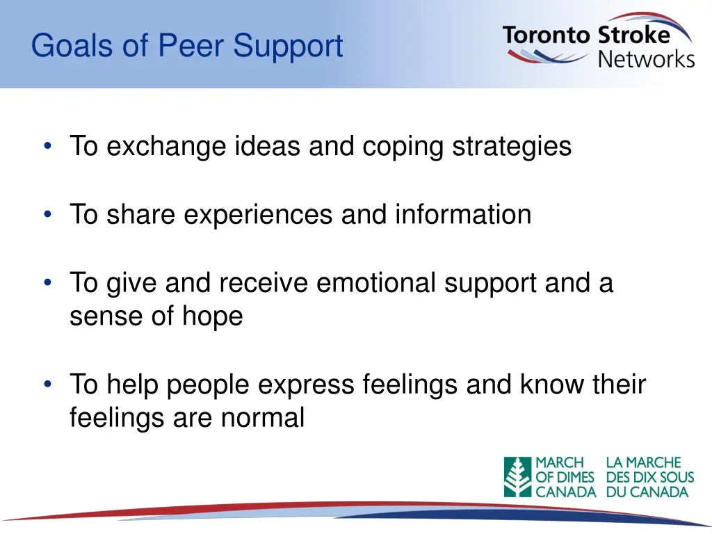 goals of peer support