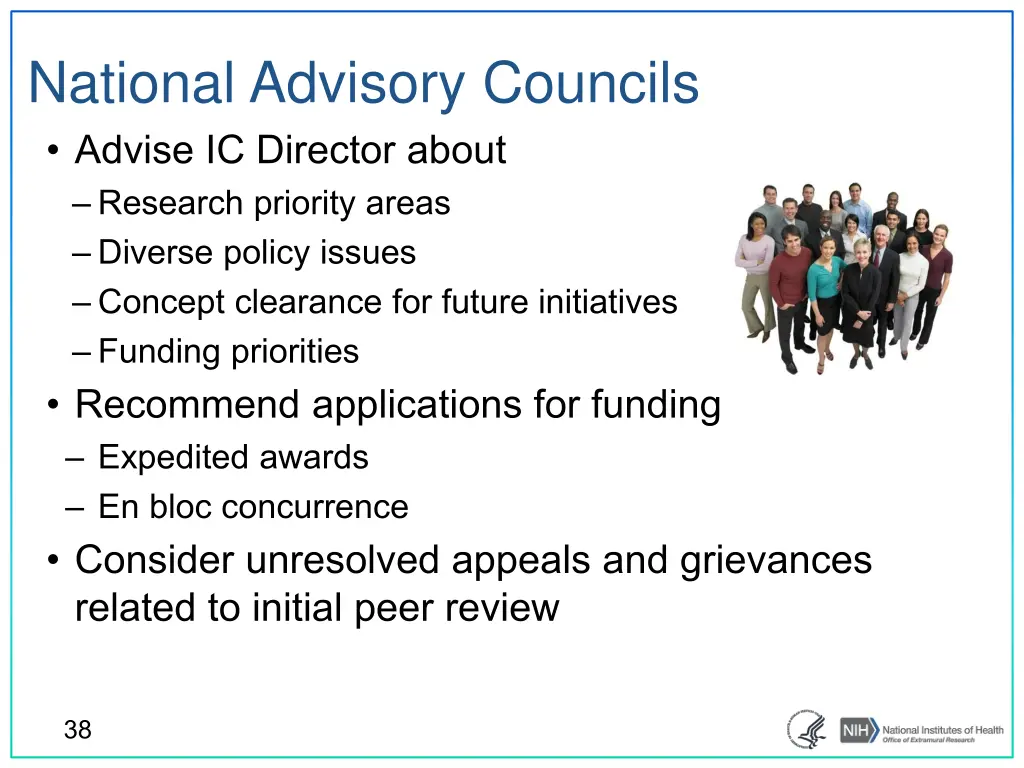 national advisory councils advise ic director