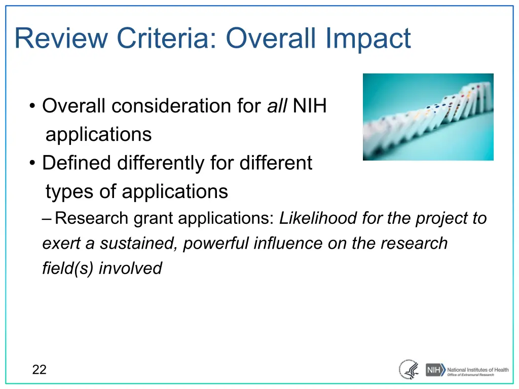 review criteria overall impact