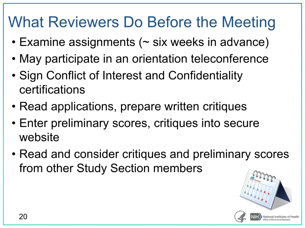 what reviewers do before the meeting examine