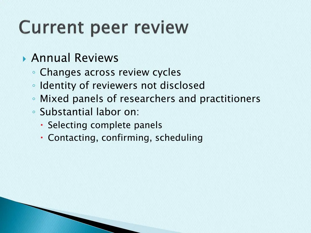 annual reviews changes across review cycles