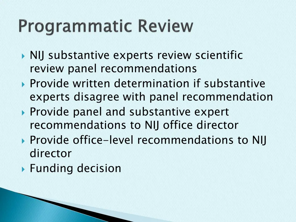 nij substantive experts review scientific review