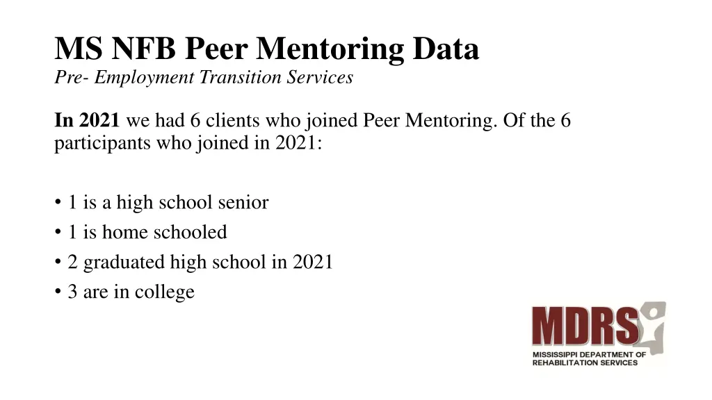 ms nfb peer mentoring data pre employment 3