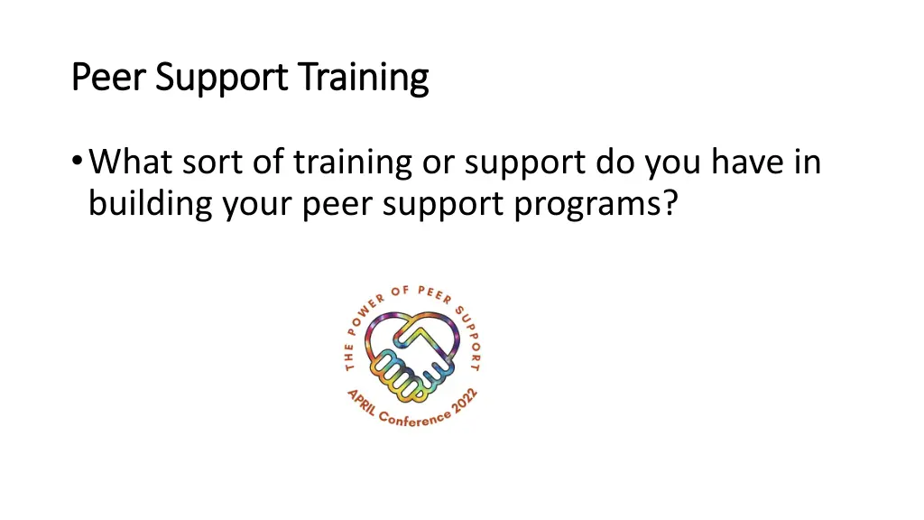 peer support training peer support training