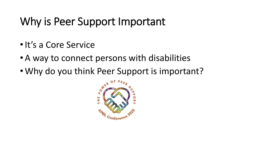 why is peer support important why is peer support