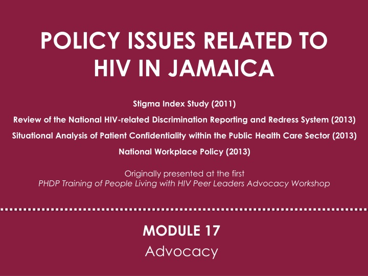 policy issues related to hiv in jamaica