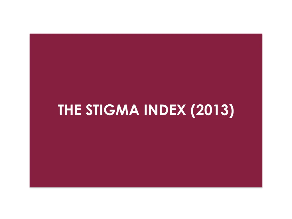 the stigma index 2013