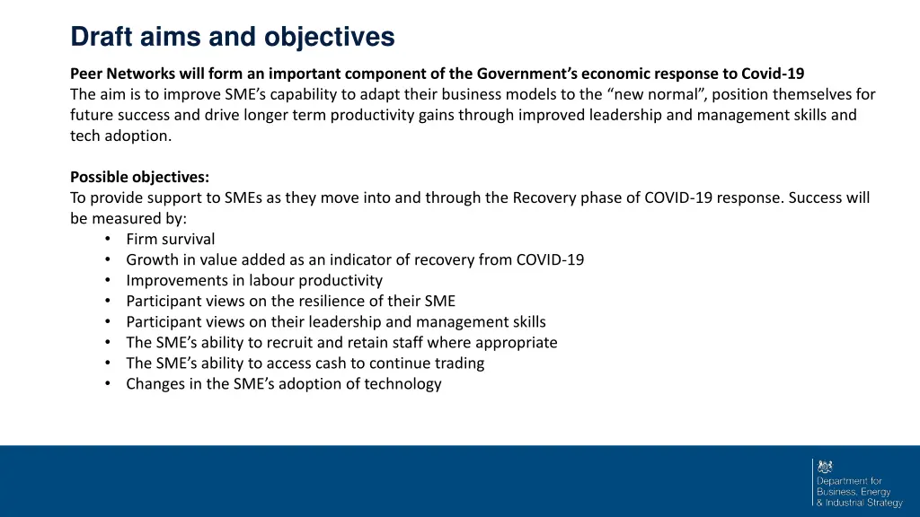 draft aims and objectives