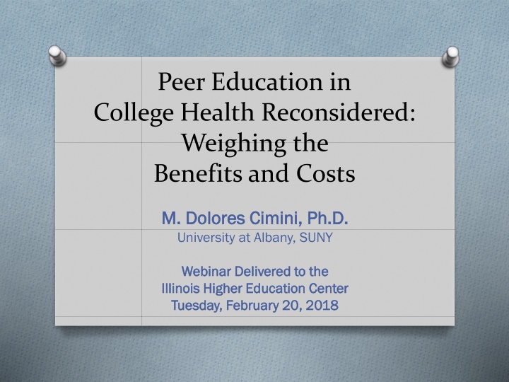 peer education in college health reconsidered