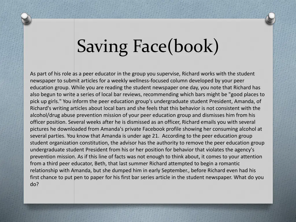 saving face book