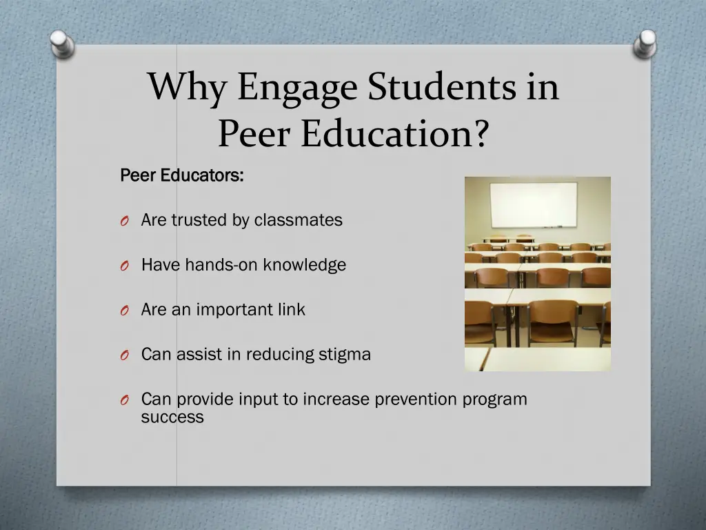 why engage students in peer education peer