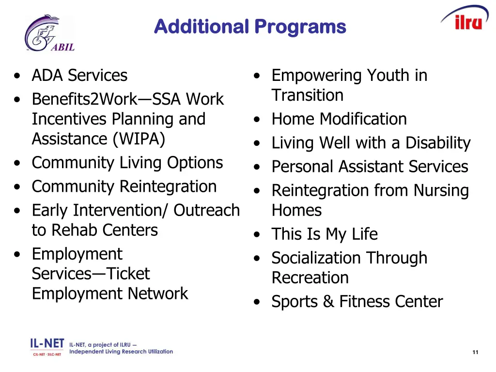 additional programs additional programs