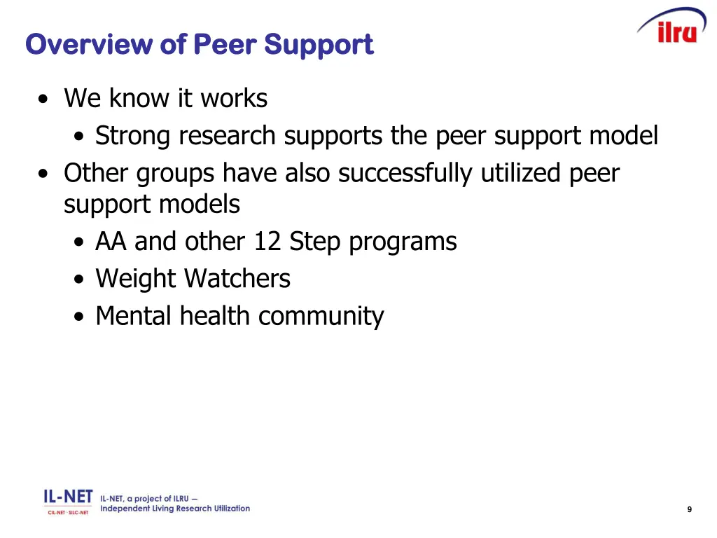 overview of peer support overview of peer support