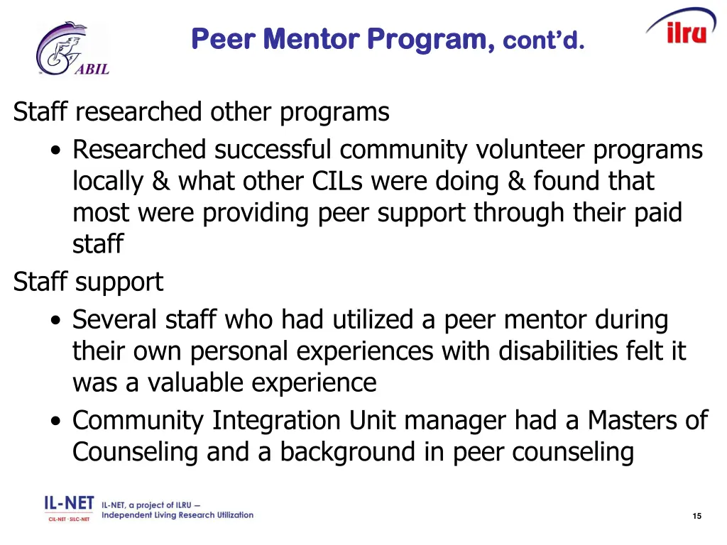 peer mentor program peer mentor program cont d