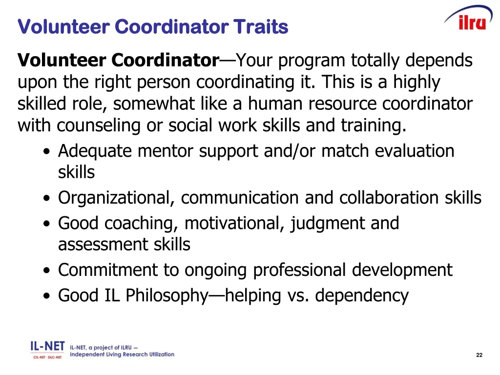 volunteer coordinator traits volunteer