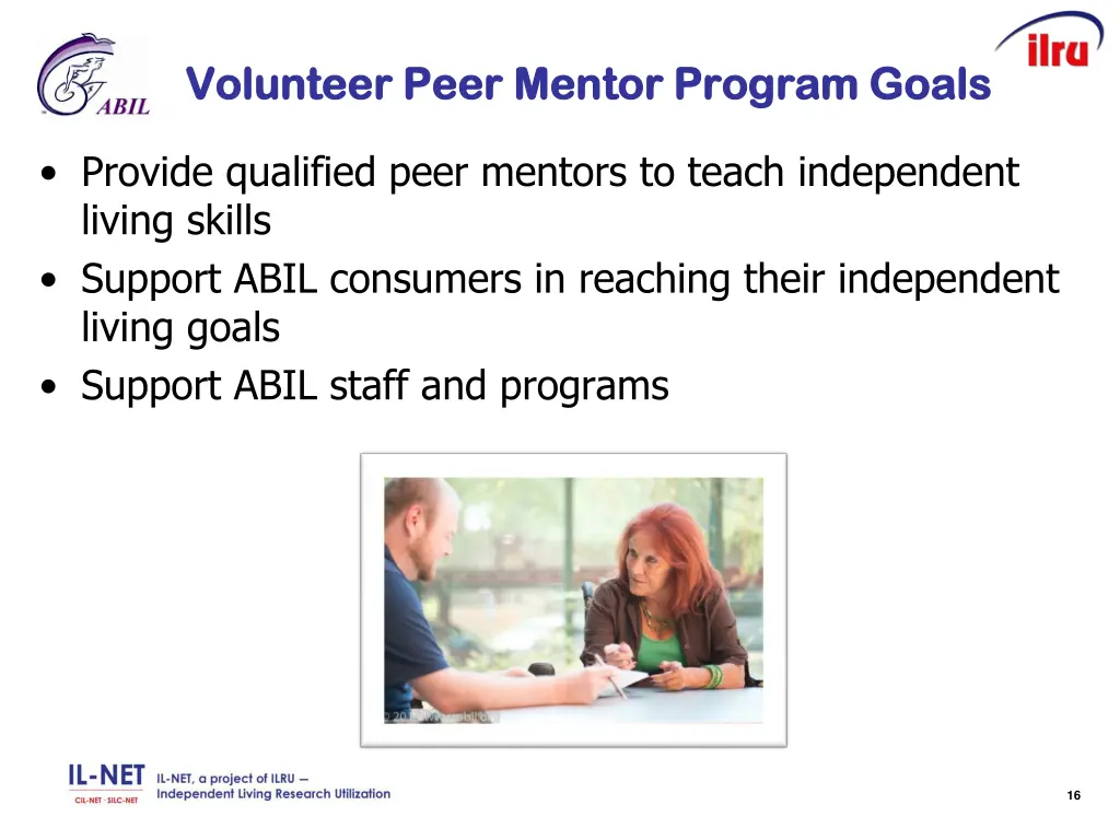 volunteer peer mentor program goals volunteer