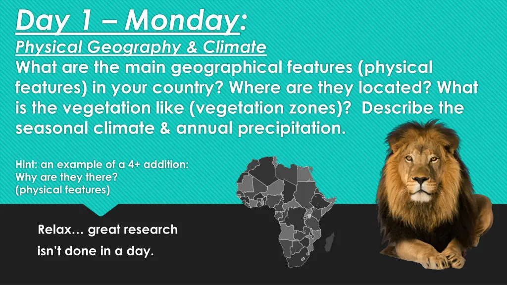 day 1 monday physical geography climate what