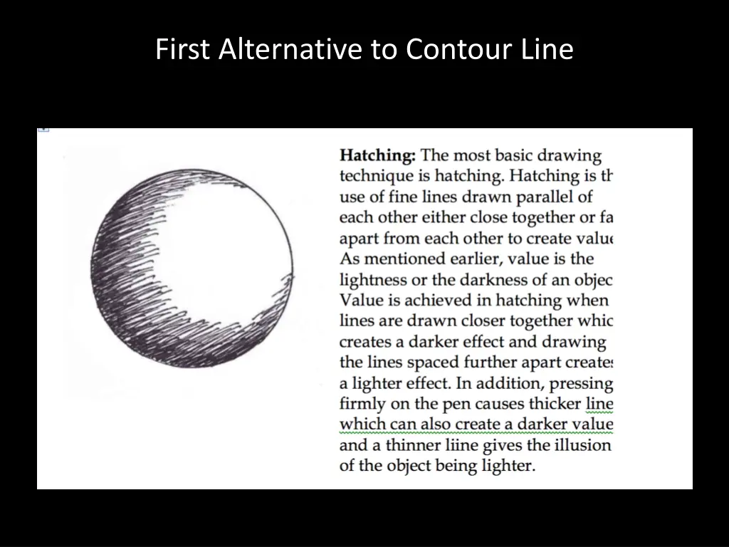 first alternative to contour line