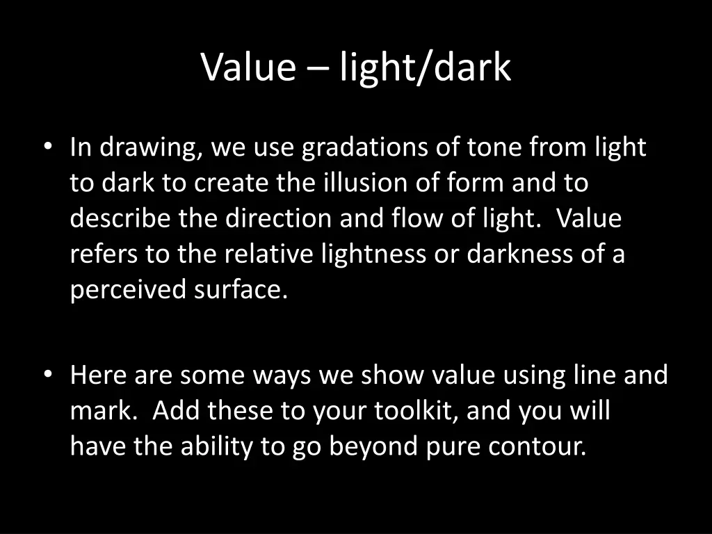 value light dark