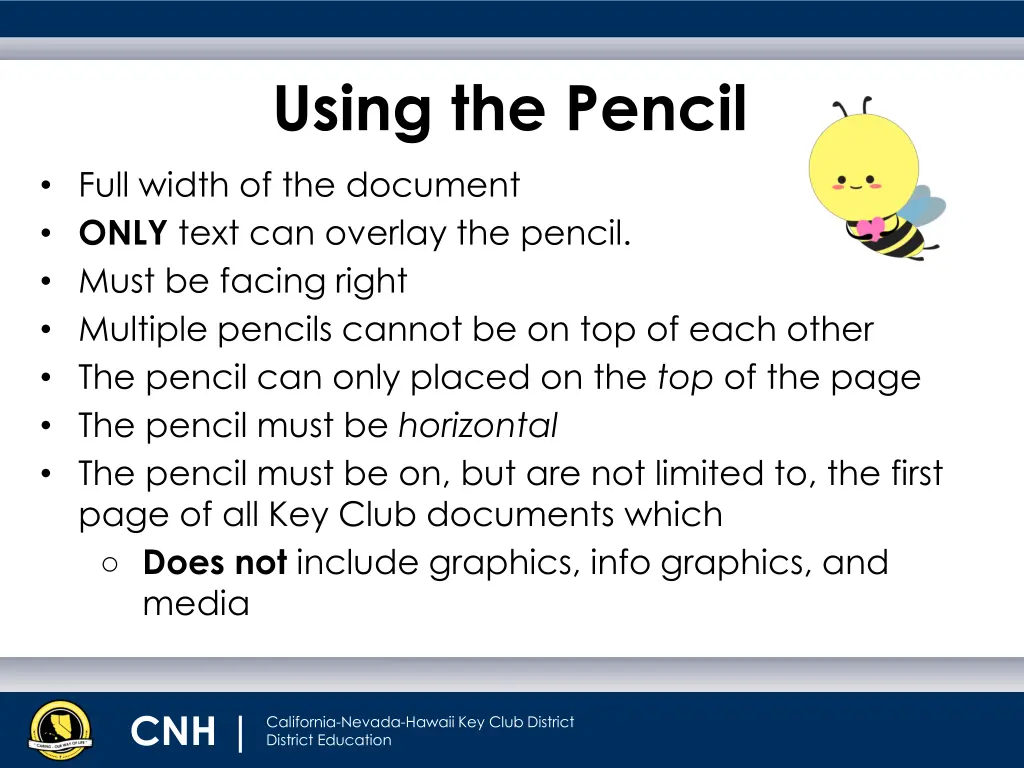 using the pencil