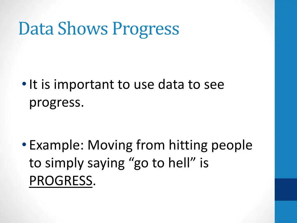 data shows progress