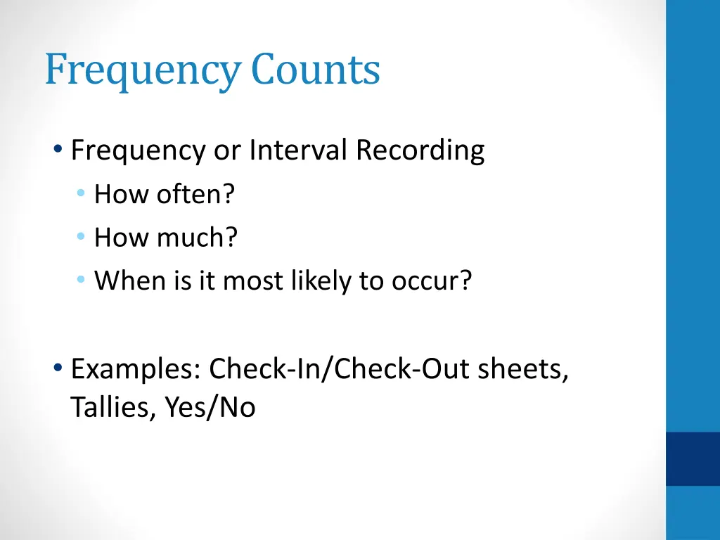 frequency counts