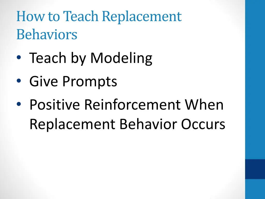 how to teach replacement behaviors teach