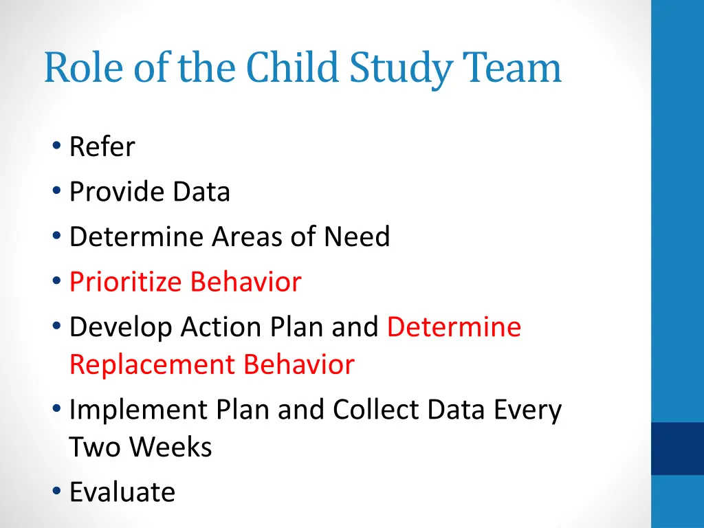 role of the child study team