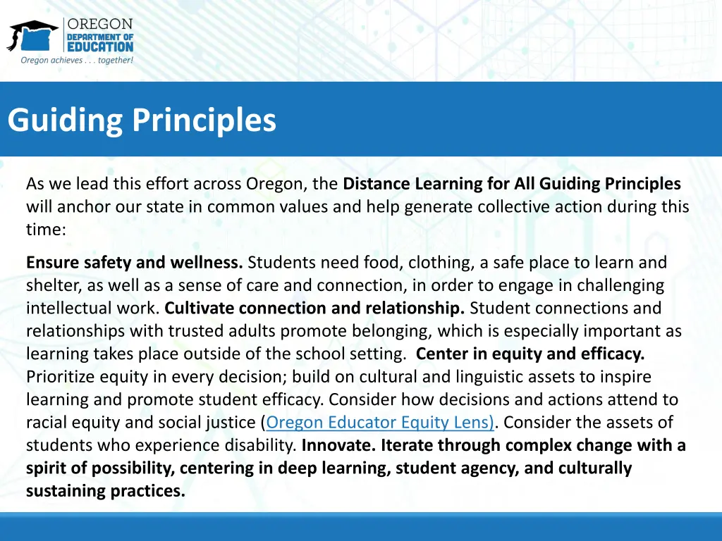 guiding principles