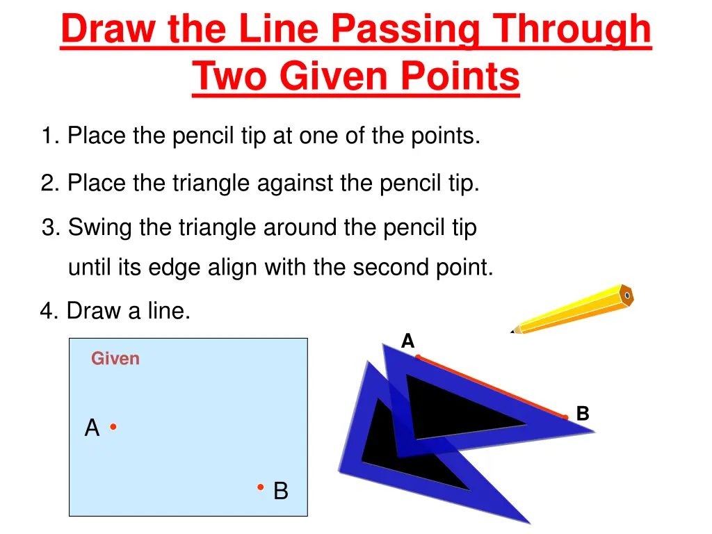 draw the line passing through two given points