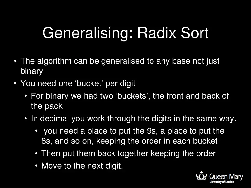 generalising radix sort