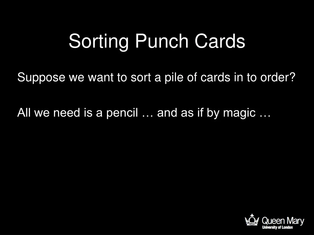 sorting punch cards