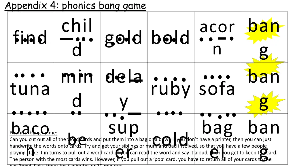 appendix 4 phonics bang game chil d tuna