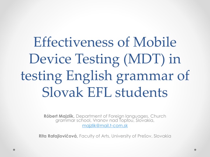 effectiveness of mobile device testing