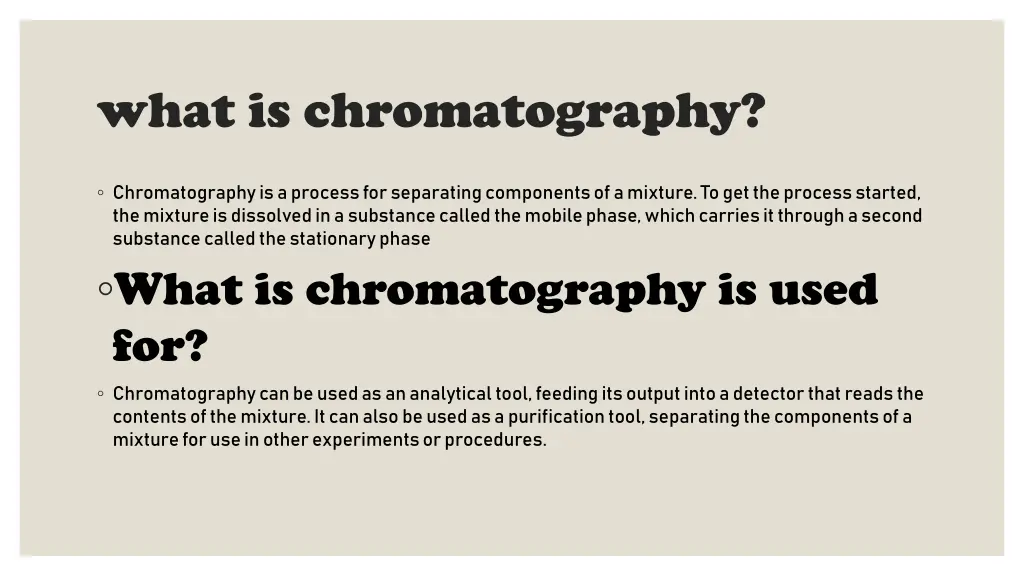 what is chromatography