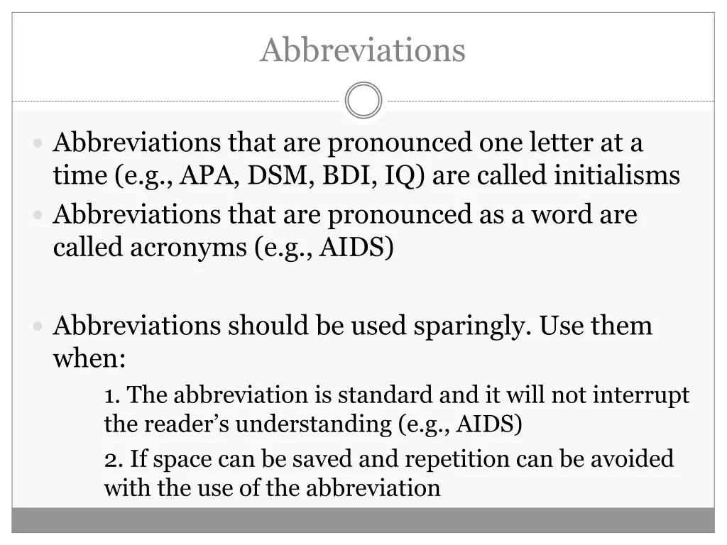 abbreviations