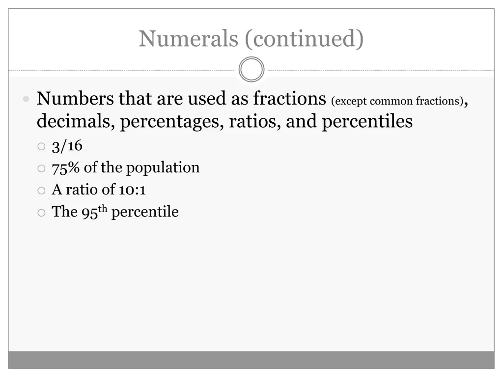 numerals continued